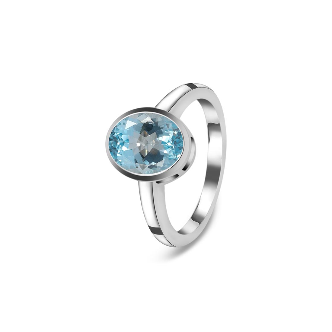 Blue Topaz Ring-(BTZ-SR-1623.)